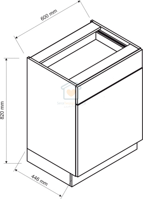 Szafka kuchenna dolna jednodrzwiowa z szufladą popiel 60 cm ISABEL LOFT Szafka kuchenna dolna jednodrzwiowa z szufladą popiel 60 cm ISABEL LOFT