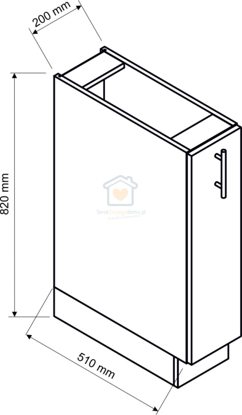 Szafka kuchenna dolna z wysuwanym koszem cargo 20 cm ANIKA LOFT Szafka kuchenna dolna z wysuwanym koszem cargo 20 cm ANIKA LOFT