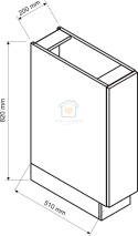 Szafka kuchenna dolna z wysuwanym koszem cargo 20 cm ISABEL LOFT