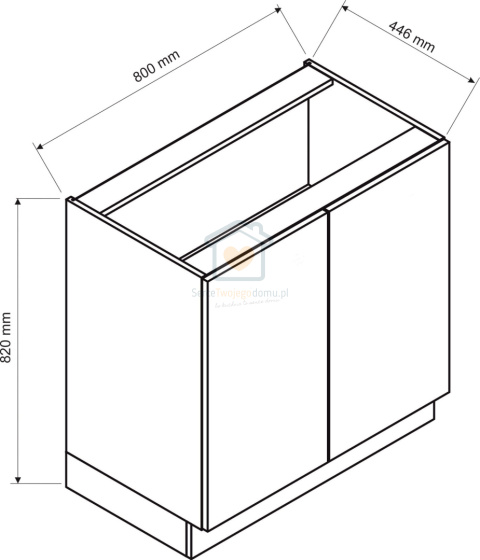 Szafka kuchenna dwudrzwiowa dolna stojąca popiel 80 cm ISABEL LOFT Szafka kuchenna dwudrzwiowa dolna stojąca popiel 80 cm ISABEL LOFT