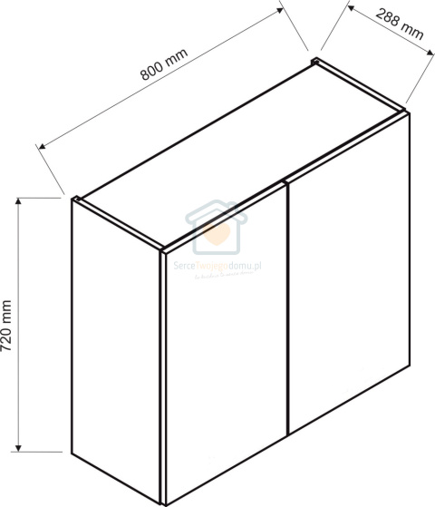 Szafka kuchenna dwudrzwiowa górna wisząca popiel 80 cm ISABEL LOFT Szafka kuchenna dwudrzwiowa górna wisząca popiel 80 cm ISABEL LOFT