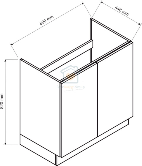 Szafka kuchenna dwudrzwiowa pod zlewozmywak popiel 80 cm ISABEL LOFT Szafka kuchenna dwudrzwiowa pod zlewozmywak popiel 80 cm ISABEL LOFT