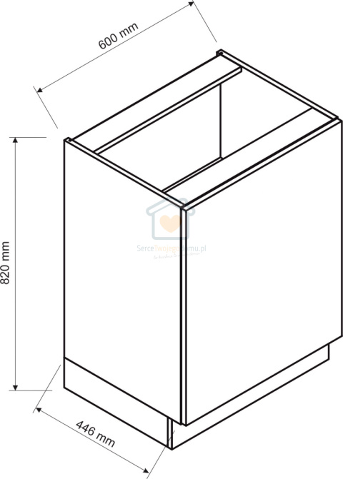 Szafka kuchenna jednodrzwiowa dolna stojąca popiel 60 cm ISABEL LOFT Szafka kuchenna jednodrzwiowa dolna stojąca popiel 60 cm ISABEL LOFT