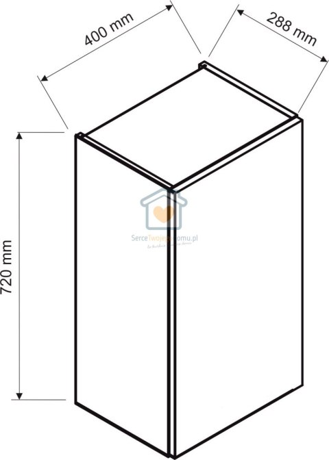 Czarna szafka kuchenna jednodrzwiowa górna wisząca 40 cm ISABEL LOFT Czarna szafka kuchenna jednodrzwiowa górna wisząca 40 cm ISABEL LOFT