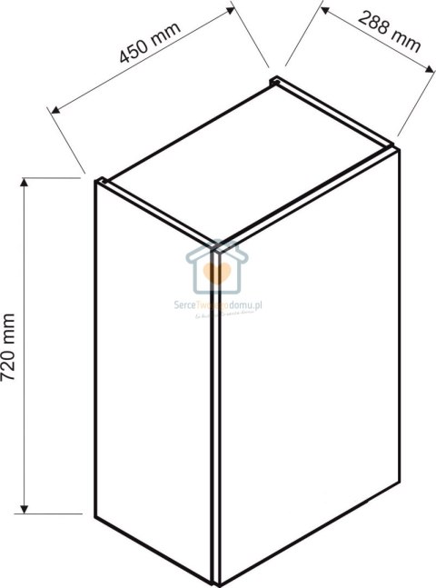 Czarna szafka kuchenna jednodrzwiowa górna wisząca 45 cm ISABEL LOFT Czarna szafka kuchenna jednodrzwiowa górna wisząca 45 cm ISABEL LOFT