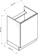 Szafka kuchenna jednodrzwiowa pod płytę gazową / indukcyjną 60cm ISABEL LOFT