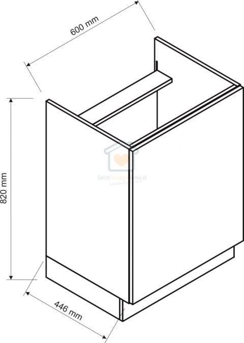 Szafka kuchenna jednodrzwiowa pod płytę gazową / indukcyjną 60cm ISABEL LOFT Szafka kuchenna jednodrzwiowa pod płytę gazową / indukcyjną 60cm ISABEL LOFT