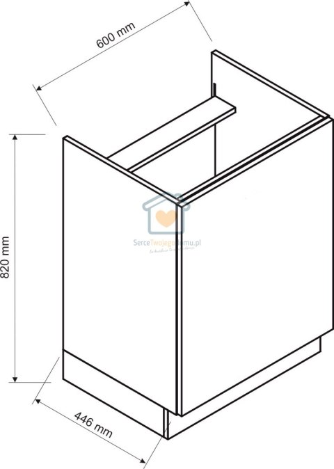 Czarna szafka kuchenna jednodrzwiowa pod płytę gazową / indukcyjną 60cm ISABEL LOFT Czarna szafka kuchenna jednodrzwiowa pod płytę gazową / indukcyjną 60cm ISABEL LOFT