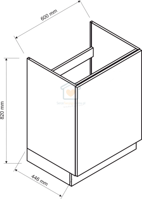 Szafka kuchenna jednodrzwiowa pod zlewozmywak popiel 60 cm ISABEL LOFT Szafka kuchenna jednodrzwiowa pod zlewozmywak popiel 60 cm ISABEL LOFT