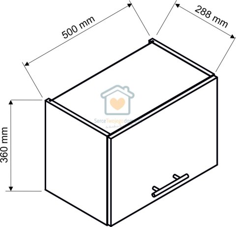 Szara górna szafka kuchenna okapowa mat 50 cm NATALIA Szara górna szafka kuchenna okapowa mat 50 cm NATALIA