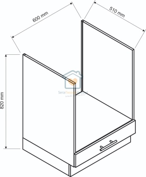Kremowa szafka kuchenna do zabudowy piekarnika mat 60 cm NATALIA Kremowa szafka kuchenna do zabudowy piekarnika mat 60 cm NATALIA
