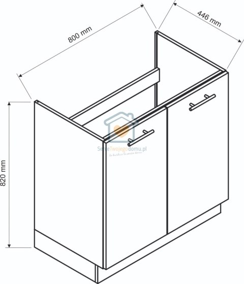 Kremowa szafka kuchenna dwudrzwiowa pod zlewozmywak mat 80 cm NATALIA Kremowa szafka kuchenna dwudrzwiowa pod zlewozmywak mat 80 cm NATALIA