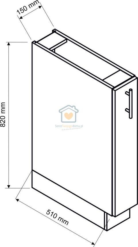 Szara szafka kuchenna z wysuwanym koszem cargo mat 15 cm NATALIA Szara szafka kuchenna z wysuwanym koszem cargo mat 15 cm NATALIA