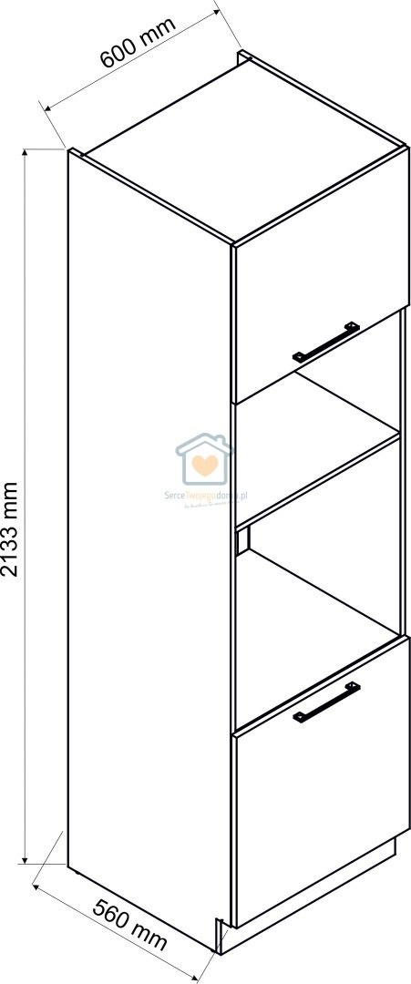 Kremowy słupek kuchenny do zabudowy piekarnika i mikrofali mat 60 cm NATALIA Kremowy słupek kuchenny do zabudowy piekarnika i mikrofali mat 60 cm NATALIA