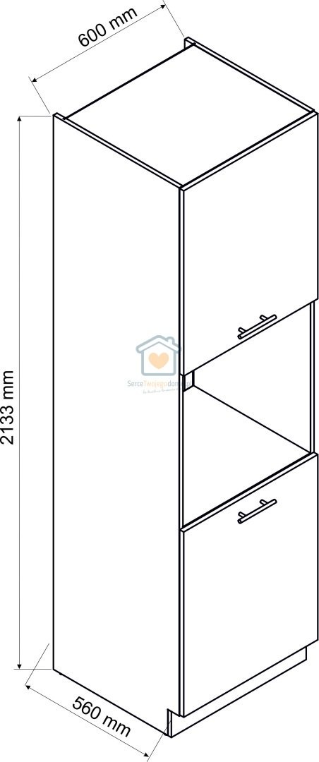 Kremowy słupek kuchenny do zabudowy piekarnika mat 60 cm NATALIA Kremowy słupek kuchenny do zabudowy piekarnika mat 60 cm NATALIA