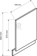 Front do zabudowy zmywarki z widocznym panelem biały 45 cm GIANNA LOFT
