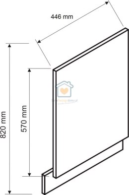 Front do zabudowy zmywarki z widocznym panelem biały 45 cm GIANNA LOFT