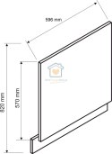 Front do zabudowy zmywarki z widocznym panelem biały 60 cm GIANNA LOFT