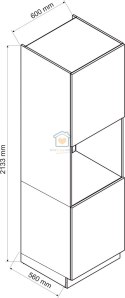 Słupek kuchenny do zabudowy piekarnika biały 60 cm GIANNA LOFT