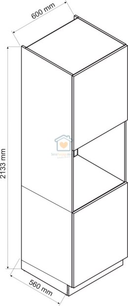 Słupek kuchenny do zabudowy piekarnika biały 60 cm GIANNA LOFT
