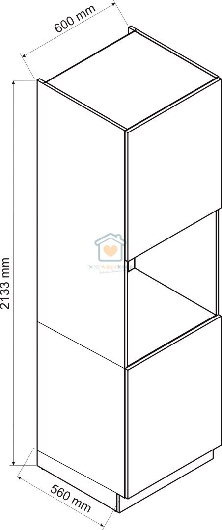 Słupek kuchenny do zabudowy piekarnika biały 60 cm GIANNA LOFT Słupek kuchenny do zabudowy piekarnika biały 60 cm GIANNA LOFT