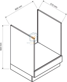 Szafka kuchenna do zabudowy piekarnika pod blatem biała 60 cm GIANNA
