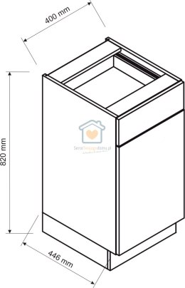 Szafka kuchenna dolna jednodrzwiowa z szufladą biała 40 cm GIANNA LOFT