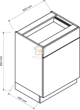 Szafka kuchenna dolna jednodrzwiowa z szufladą biała 60 cm GIANNA LOFT