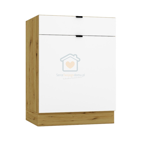 Szafka kuchenna dolna jednodrzwiowa z szufladą biała 60 cm GIANNA LOFT
