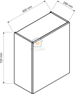Szafka kuchenna dwudrzwiowa górna wisząca biała 60 cm GIANNA LOFT