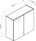 Szafka kuchenna dwudrzwiowa górna wisząca biała 80 cm GIANNA LOFT