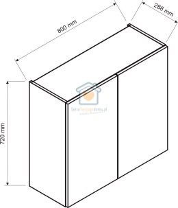 Szafka kuchenna dwudrzwiowa górna wisząca biała 80 cm GIANNA LOFT