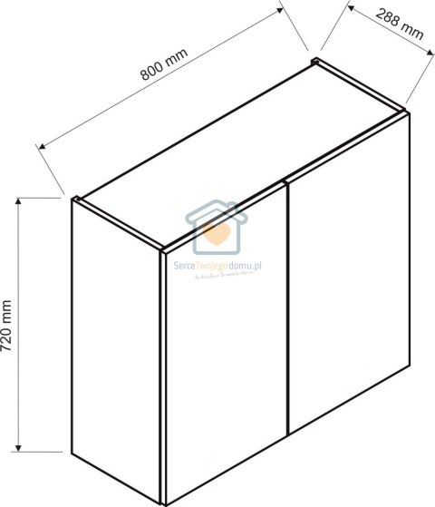 Szafka kuchenna dwudrzwiowa górna wisząca biała 80 cm GIANNA LOFT Szafka kuchenna dwudrzwiowa górna wisząca biała 80 cm GIANNA LOFT
