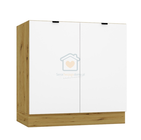Szafka kuchenna dwudrzwiowa pod zlewozmywak biała 80 cm GIANNA LOFT