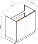 Szafka kuchenna dwudrzwiowa pod zlewozmywak biała 80 cm GIANNA LOFT