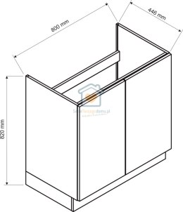 Szafka kuchenna dwudrzwiowa pod zlewozmywak biała 80 cm GIANNA LOFT