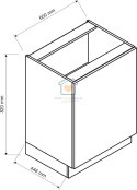 Szafka kuchenna jednodrzwiowa dolna stojąca biała 60 cm GIANNA LOFT