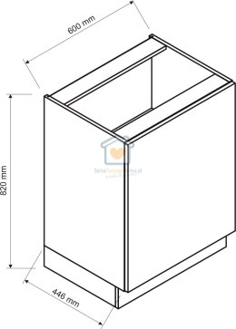 Szafka kuchenna jednodrzwiowa dolna stojąca biała 60 cm GIANNA LOFT
