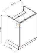 Szafka kuchenna jednodrzwiowa pod płytę gazową / indukcyjną 60cm GIANNA LOFT