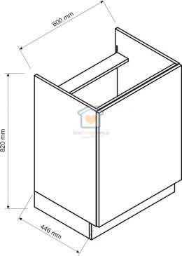 Szafka kuchenna jednodrzwiowa pod płytę gazową / indukcyjną 60cm GIANNA LOFT