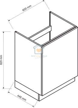 Szafka kuchenna jednodrzwiowa pod zlewozmywak biała 60 cm GIANNA LOFT