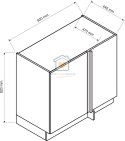Szafka kuchenna narożna dolna stojąca biała 100x60 cm GIANNA LOFT