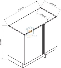 Szafka kuchenna narożna dolna stojąca biała 100x60 cm GIANNA LOFT